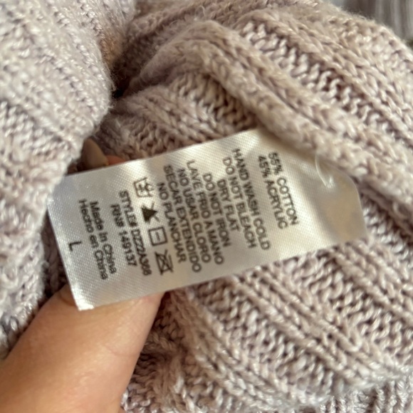 Double Zero Ribbed Button-Up Collared Cardigan in Lavender Size Large Cotton - Picture 4 of 4